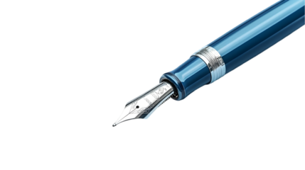 Blue Ink Pen Close-Up Illustration