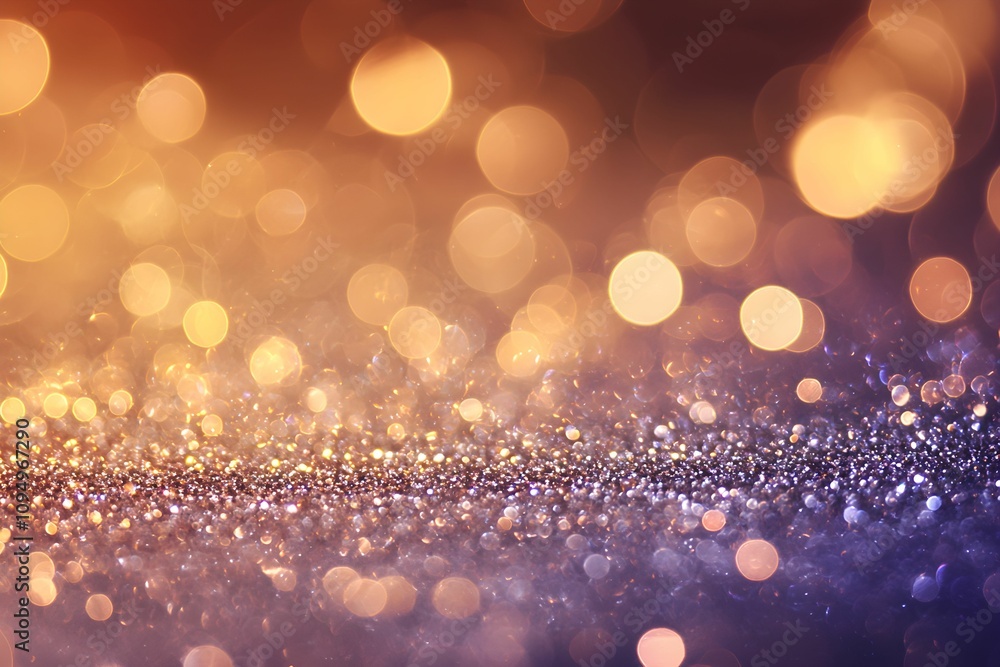 Poster sparkling bokeh lights creating a magical atmosphere in twilight