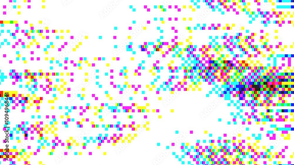 Poster abstract pixel retro 8bit noise static, square rgb animated retro video game pixelated background, s