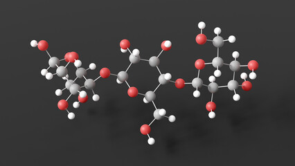 dextrin molecule 3d, molecular structure, ball and stick model, structural chemical formula polysaccharide e1400