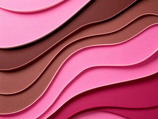 Obraz premium Curve wave shape pattern on chocolate brown and pink color tone illustration wallpaper background