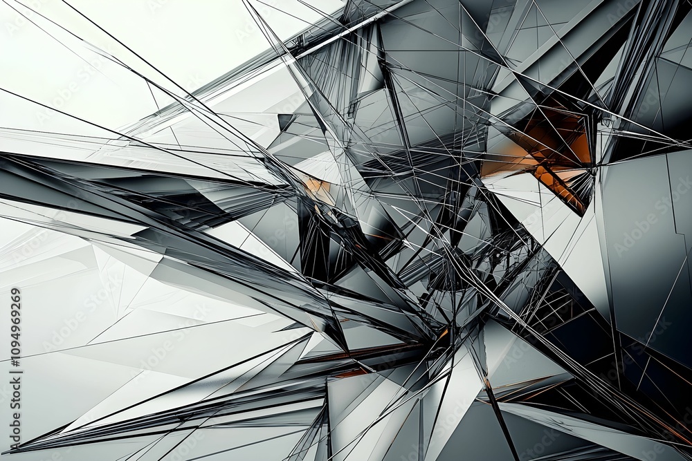 Poster abstract geometric shapes create dynamic visual movement