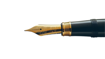 Gold Fountain Pen Nib Closeup - Realistic Image