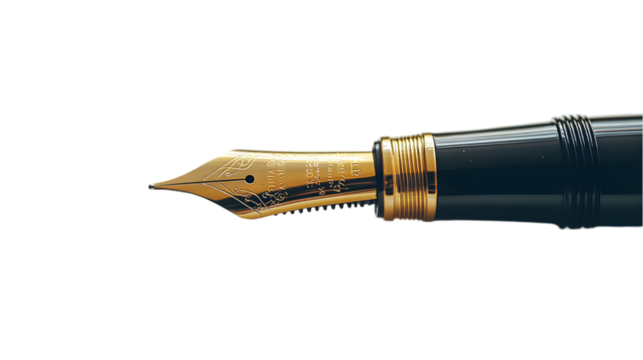 Gold Fountain Pen Nib Closeup - Realistic Image