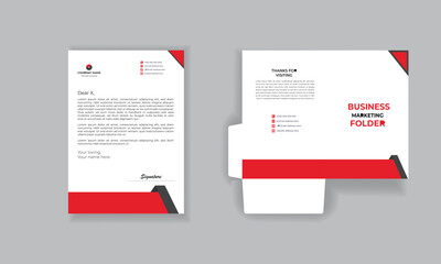 modern simple brand identity design such as letterhead and file folder design for print