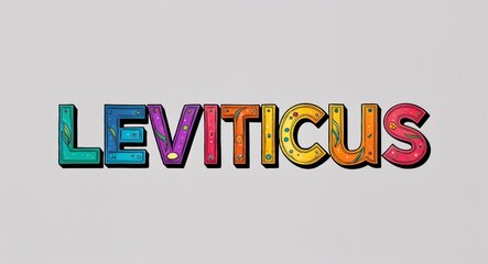 Leviticus artistic colorful style lettering on plain white background