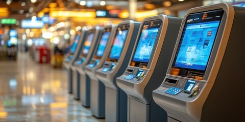 Automated kiosks for efficient check-in at an airport