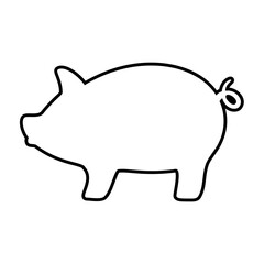 Pig animal outline. Vector image