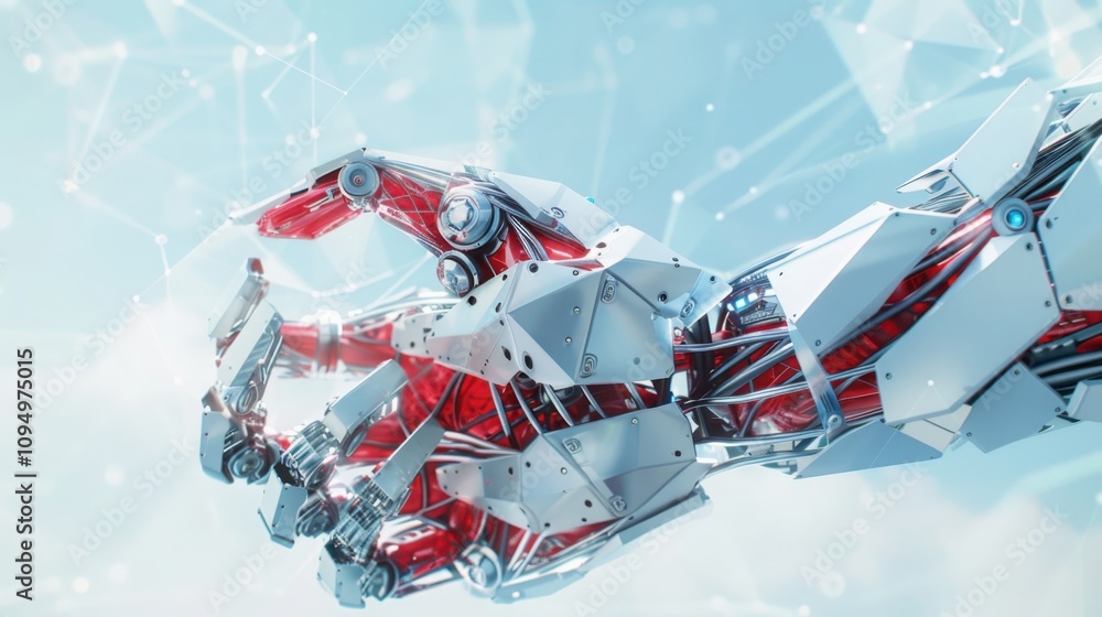 Aufkleber innovative design of adaptive robotic limb structures in a futuristic technological perspective