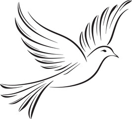 Obraz premium Flying Sketch Bird Outline Design Vector Illustration silhouette vector