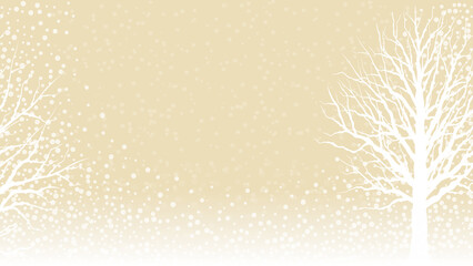 abstract winter template with tree silhouette and snowfall snow