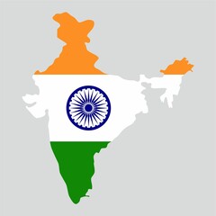India map flag. Flat image