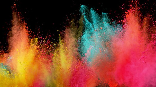 Super Slow Motion Shot of Bright Color Powder Background at 1000fps.
