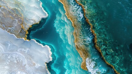 Exploring vibrant coral reef ecosystem underwater landscape aerial view pristine waters scientific mapping