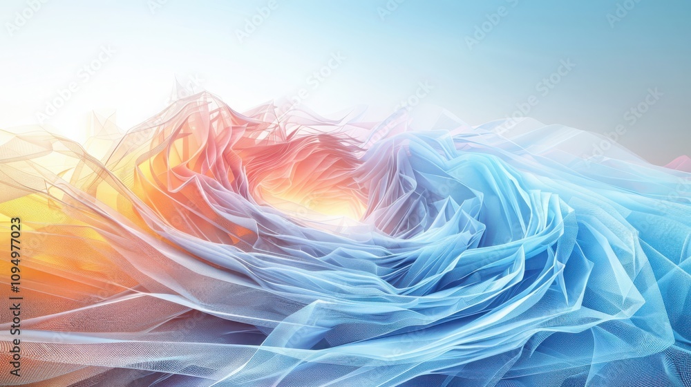 Poster exploring algorithmic data landscapes fractal information patterns in technological color gradients