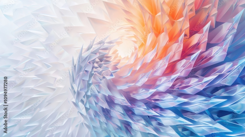 Poster exploring infinite recursive designs algorithmic fractal patterns in soft gradient colors digital ar