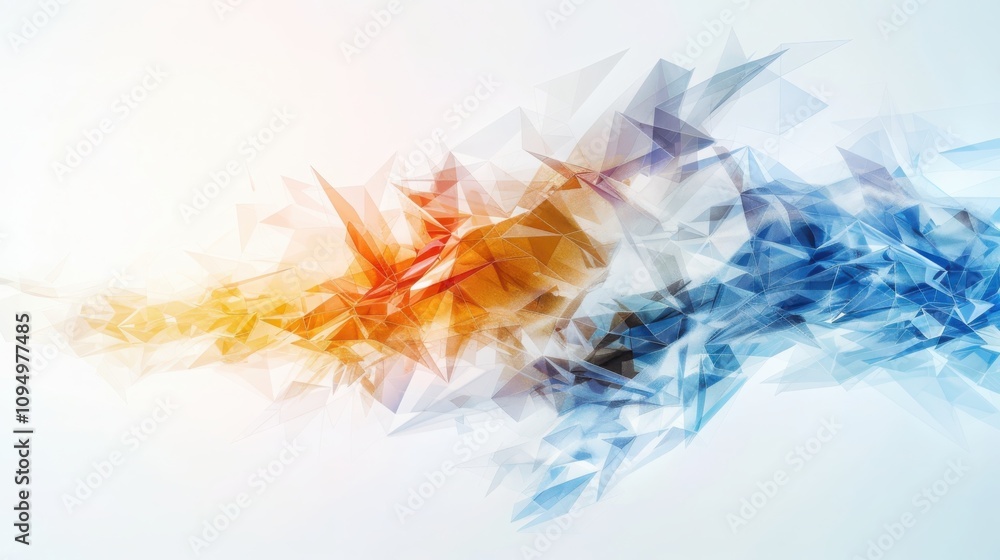 Poster visualizing algorithmic robot movement geometric motion patterns in soft pastel colors scientific il