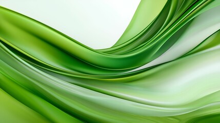 A flowing abstract design featuring soft green waves and gradients, conveying tranquility and harmony.