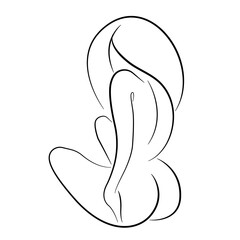 Abstract Woman Silhouette Continuous One Line Drawing. Female Figure One Line Drawing. Vector Illustration Minimalistic Style for Modern Design: Prints, Wall Art, Posters, Social Media.	