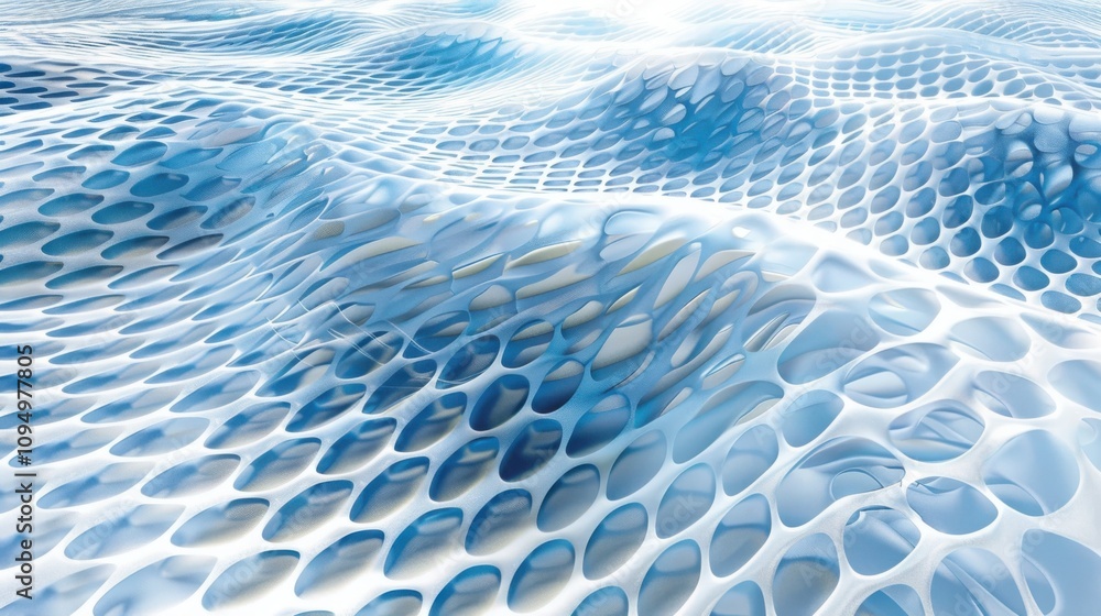 Poster creating algorithmic water surface patterns a visual exploration of mathematical wave representation
