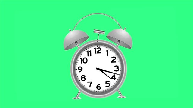 alarm clock isolated on green screen
