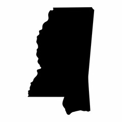 Map USA of Mississippi. Flat image
