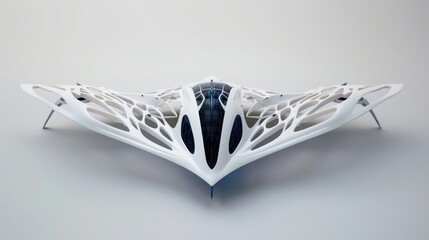 Innovative drone transportation event urban skies conceptual design futuristic environment aerial view biomimetic geometric wings