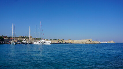 Panorama of the famous Greek island of Rhodes, Greece.