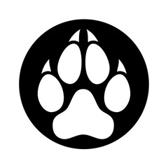 Wolf Paw Silhouette. Vector image