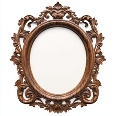 Ornate wooden frame with intricate detailing, designed for displaying artwork or photographs.