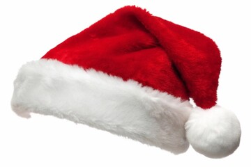 red Santa hat isolated on white background