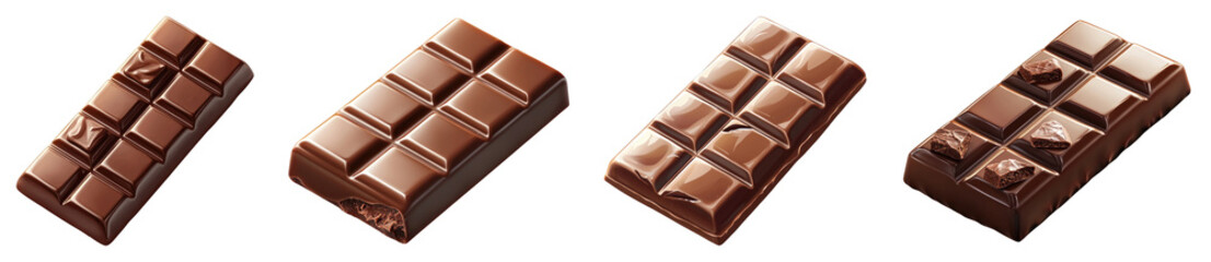 Fototapeta premium A 3D chocolate bar icon displayed on a transparent background, featuring a wrapped chocolate bar, symbolizing convenience and sweetness.