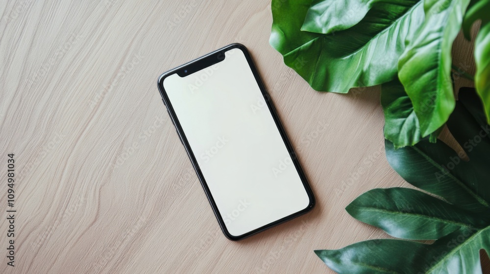 Poster smartphone mockup on a simple background, ready for showcasing digital applications and design