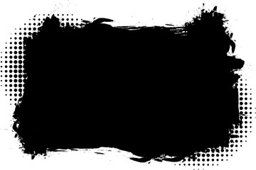 black label banner brushed painting artistic grunge graphic style element