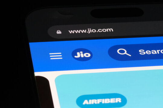 Shanghai,China-Nov.22nd 2024:Jio company brand logo on website