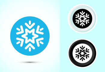 Snowflake icon design, Keep frozen icon, Symbol of snow, Winter design element. Vector illustration