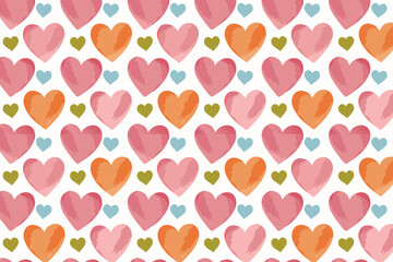 Seamless Heart Pattern Vector Background for Design and Decoration