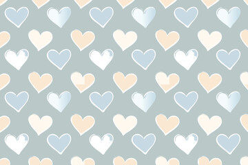 Seamless Heart Pattern Vector Background for Design and Decoration