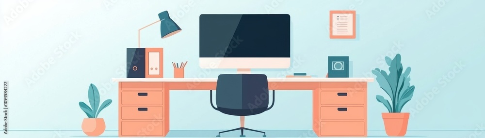 Poster enhancing teamwork and communication in hybrid remote work environments a modern home office setup