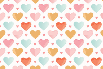 Seamless Heart Pattern Vector Background for Design and Decoration