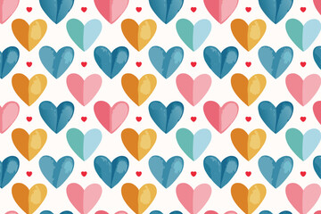 Seamless Heart Pattern Vector Background for Design and Decoration