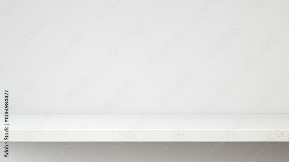 Aufkleber minimalist empty shelf on a light background ideal for product display, interior design concepts, an