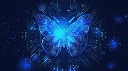 Digital Butterfly on Circuit Board