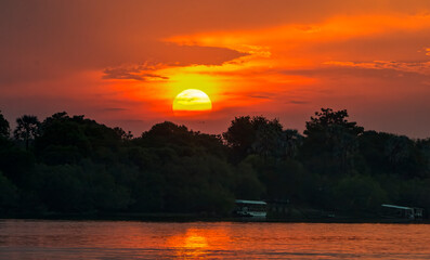 African Sunset On The Zambezi River