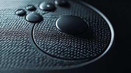 Close-Up View of a Textured Game Controller Surface with Buttons Highlighting the Ergonomic Design and Modern Aesthetic of Gaming Technology