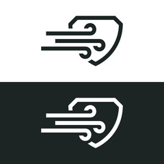 Windproof icon isolated on white background. Vector illustrations are made with vector-based software, not AI generated results.
