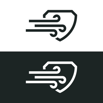 Windproof icon isolated on white background. Vector illustrations are made with vector-based software, not AI generated results.