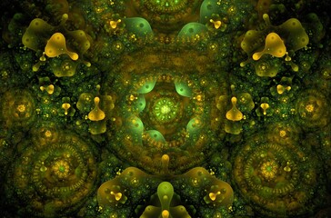 Abstract fractal image on the black background