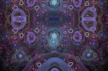 Abstract fractal image on the black background