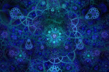 Abstract fractal image on the black background